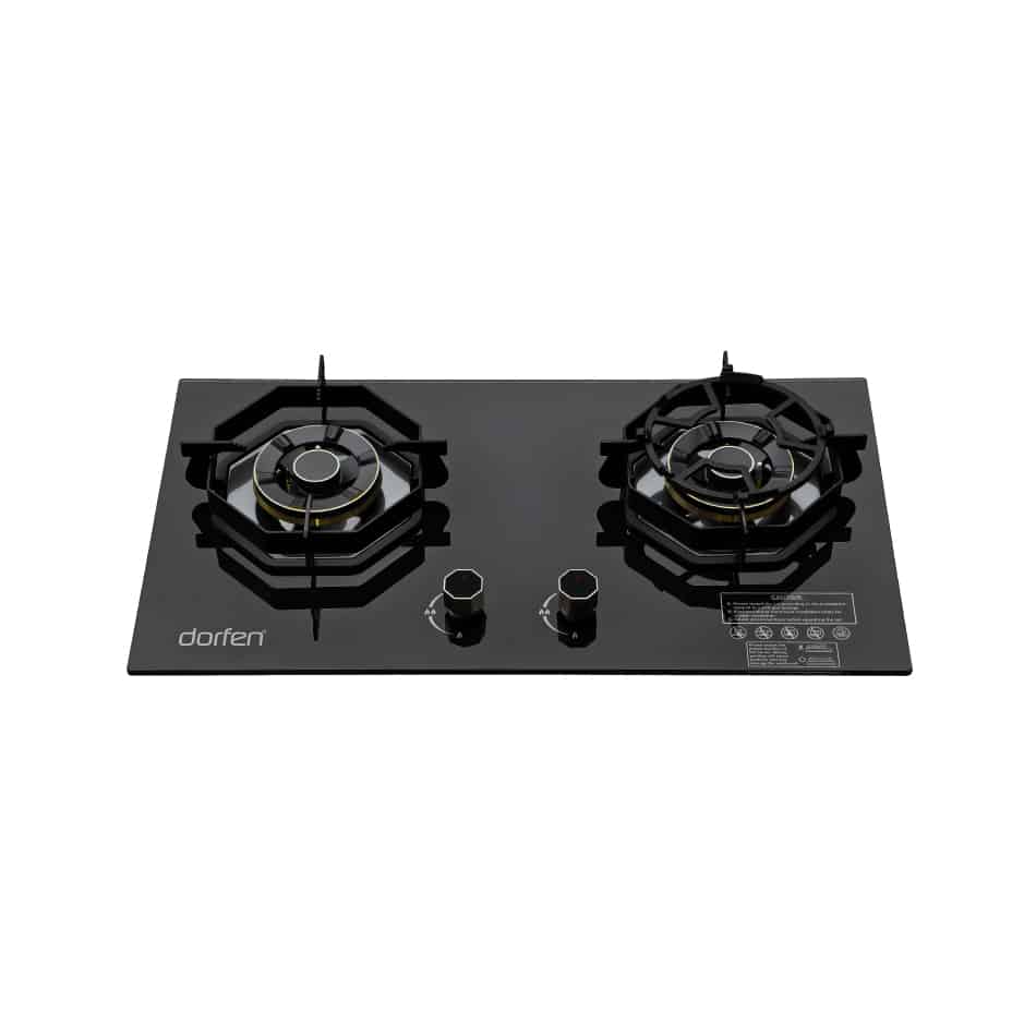2-Burner Tempered Glass Panel Gas Cooker, DF-GB2F