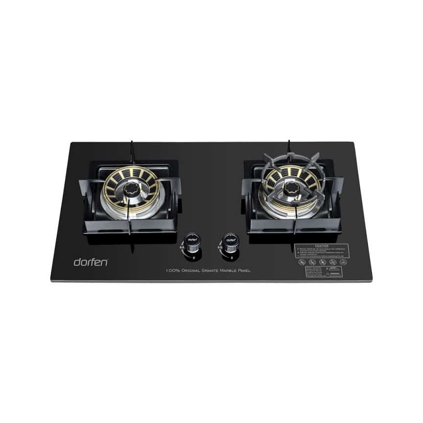 2-Burner Glas Stove Granite Marble Panel, DF-GB2G