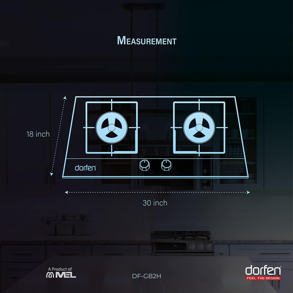 DORFEN 2-Burner Gas Stove High Quality SS Panel, DF-GB2H