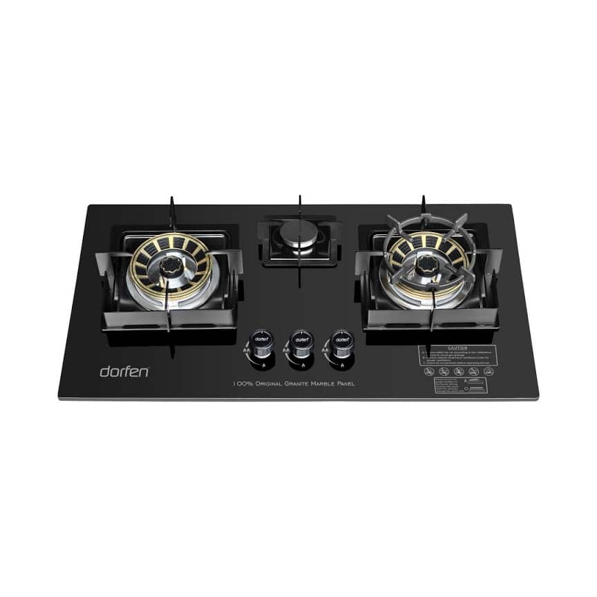 3-Burner Gas Stove Granite Marble Panel, DF-GB3G